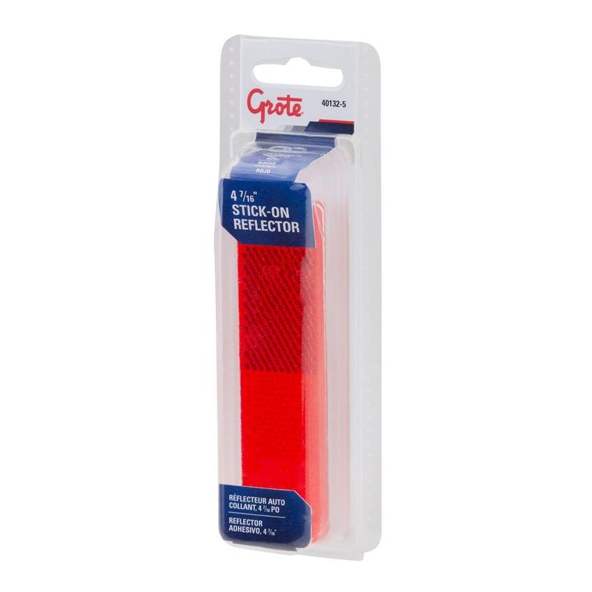 GROTE LIGHTING 40132-5 Mini Stick-On / Screw-Mount Rectangular Reflectors, Pair Pack, Red