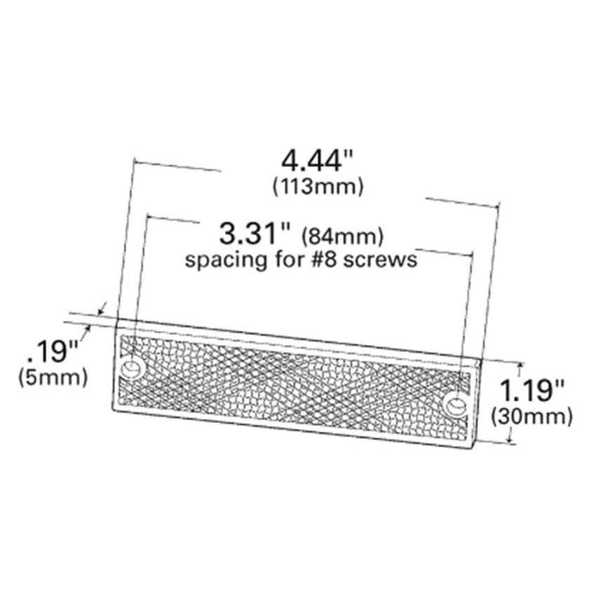 GROTE LIGHTING 40132 Mini Stick-On / Screw-Mount Rectangular Reflectors, Red