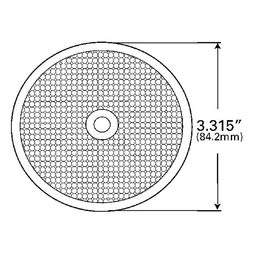 GROTE LIGHTING 40153 Sealed Center-Mount Reflector, Amber