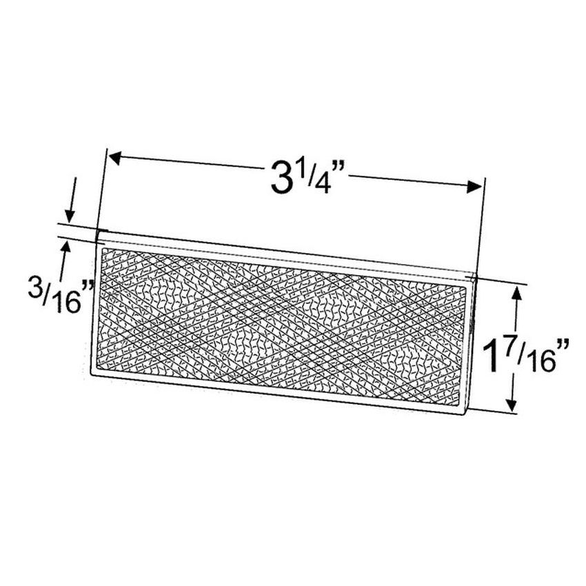 GROTE LIGHTING 40303 Stick-On Rectangular Reflectors, Amber