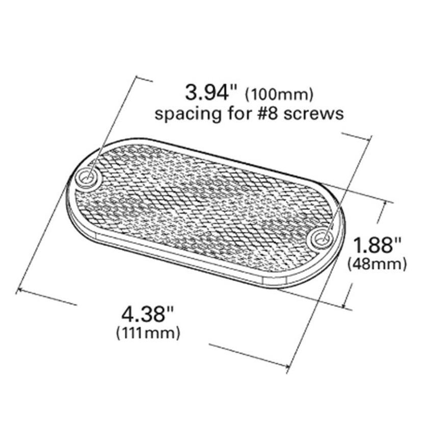 GROTE LIGHTING 41042 Oval Reflector, Red