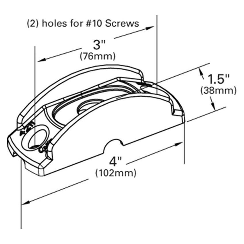 GROTE LIGHTING 42110 Surface Mount Bracket For MicroNova® Or MicroNova® Dot, Oval Mini Marker, Gray