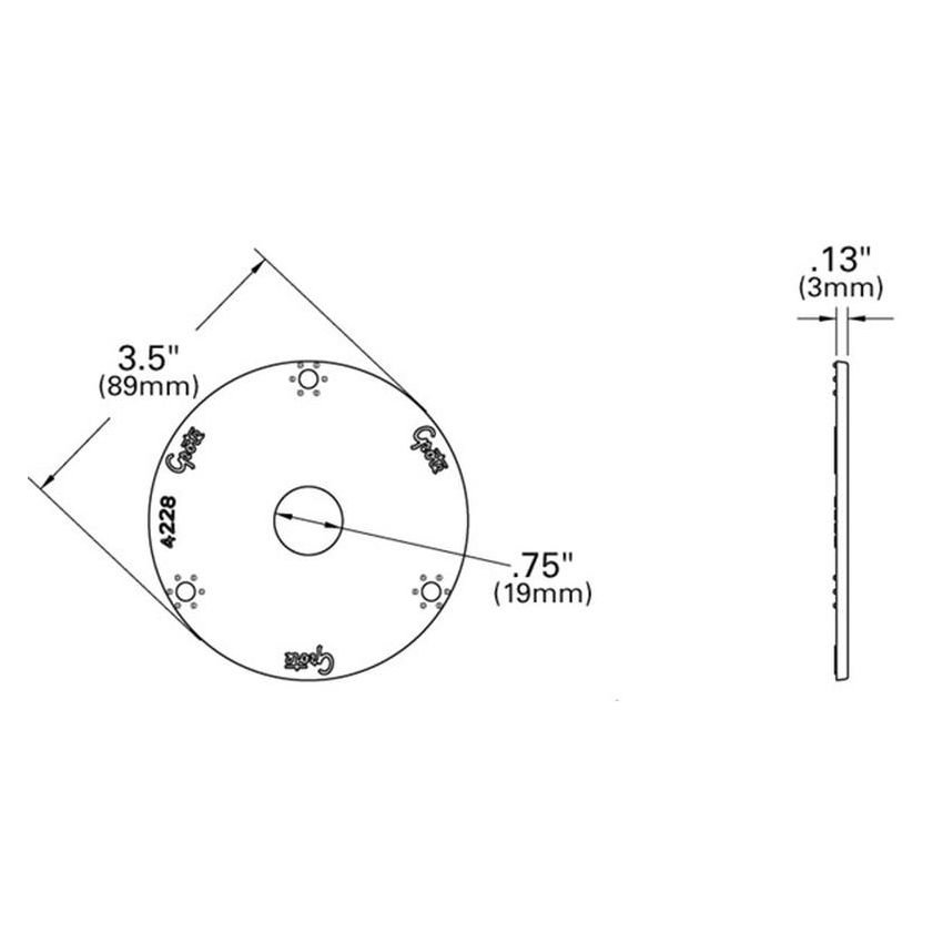 GROTE LIGHTING 42282 MicroNova® DOT Round Adapter Brackets, 3.5