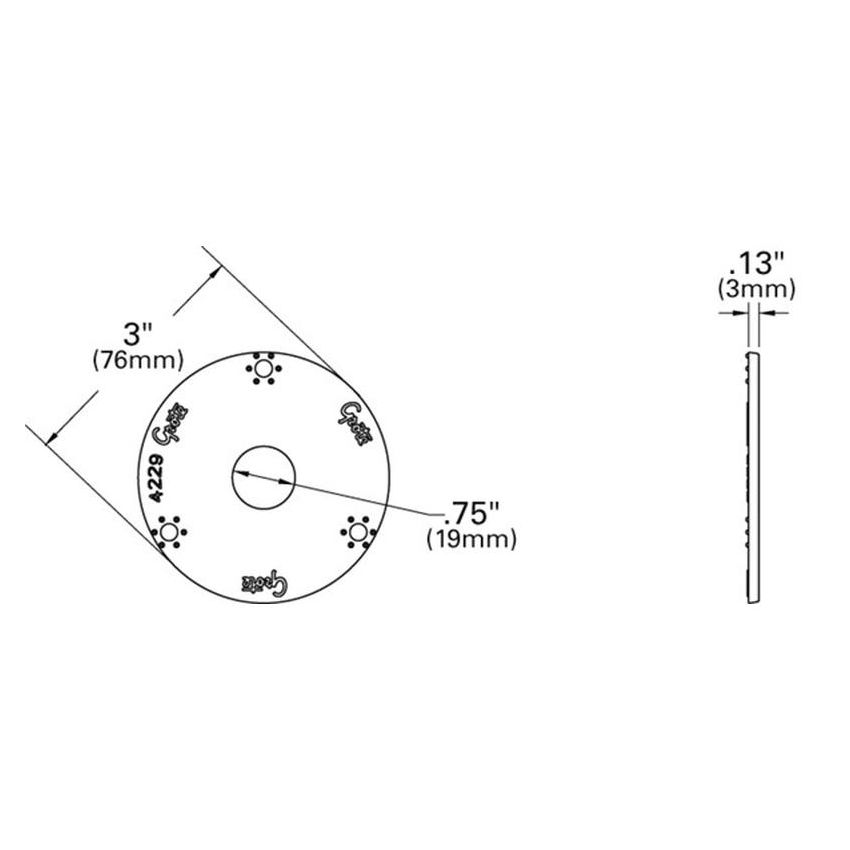 GROTE LIGHTING 42292 MicroNova® DOT Round Adapter Brackets, 3