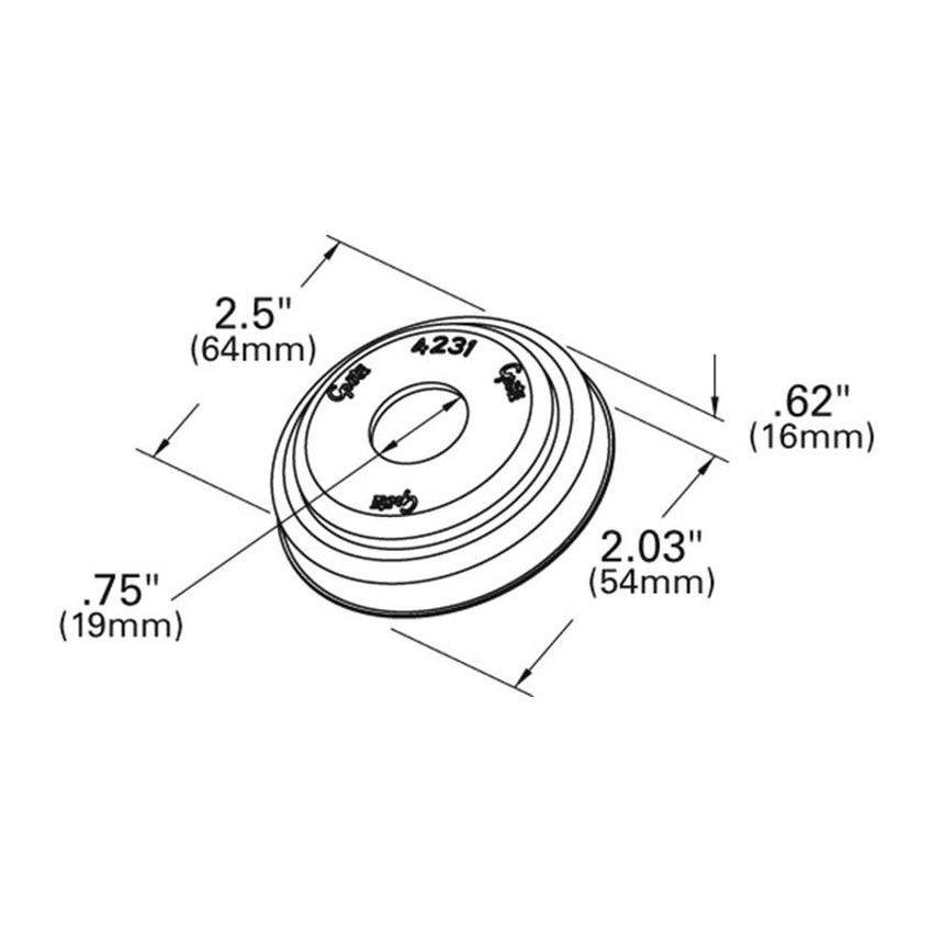 GROTE LIGHTING 42312 MicroNova® DOT Round Adapter Brackets, 2.5