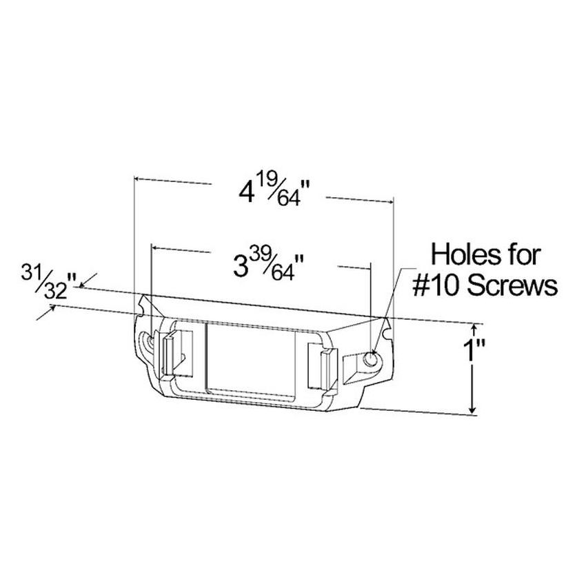 GROTE LIGHTING 43370 Rail-Mount Bracket For Small Rectangular Lights, White Kit (42131 + 67050)