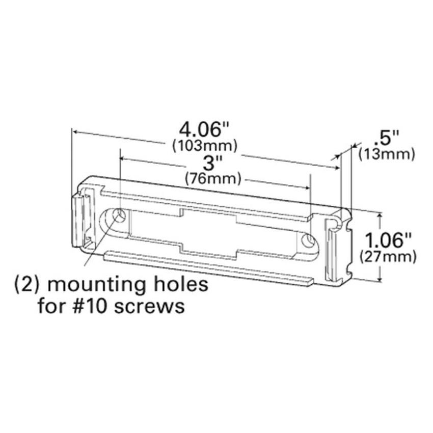 GROTE LIGHTING 43780 Mounting Bracket For Large Rectangular Lights, Gray