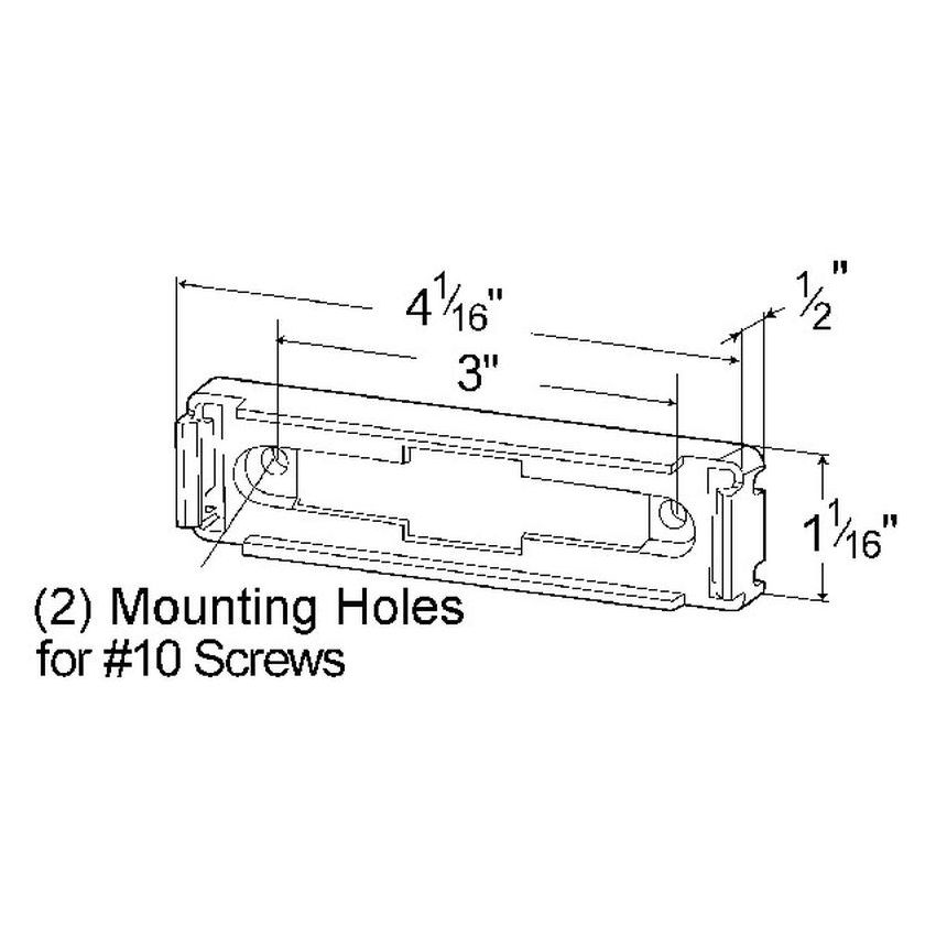 GROTE LIGHTING 43783 Mounting Bracket For Large Rectangular Lights, Chrome Plated
