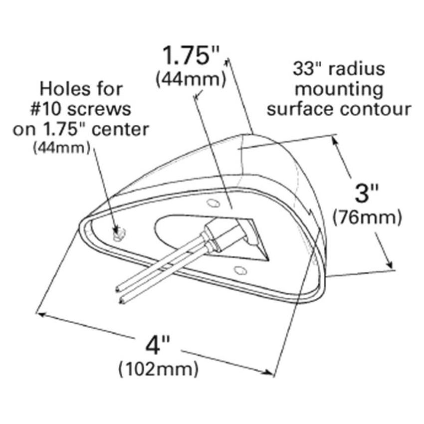 GROTE LIGHTING 46003 Low-Profile Aerodynamic Cab Marker Light, P2 Rated