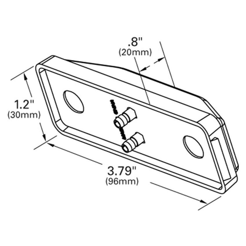 GROTE LIGHTING 46742 Rectangular Clearance Marker Lights, 12V, Red