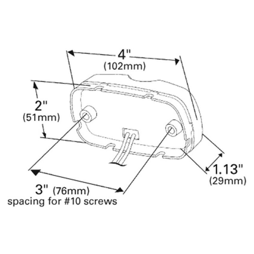 GROTE LIGHTING 46792 Two-Bulb Square-Corner Clearance Marker Lights, Duramold