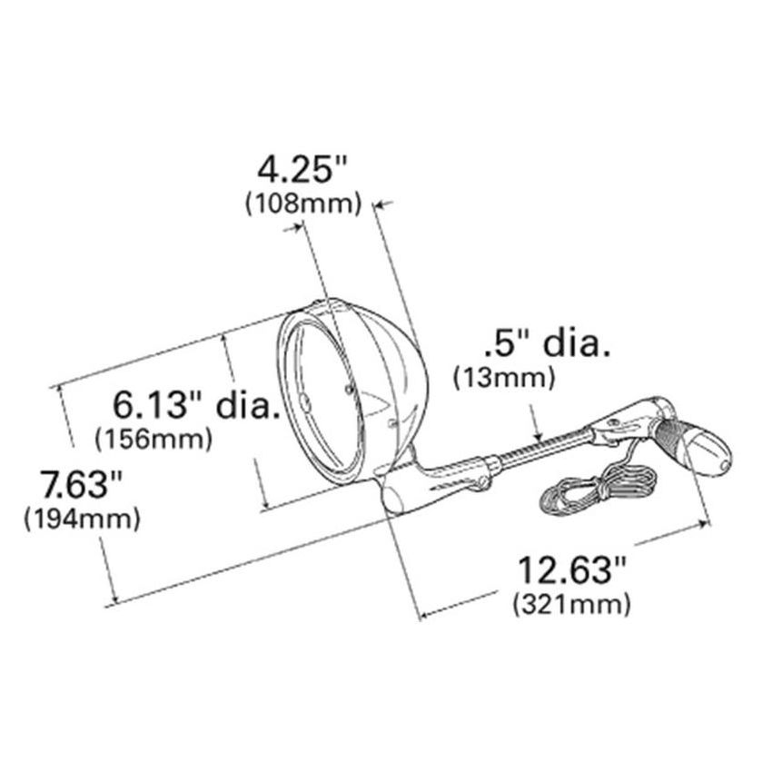 GROTE LIGHTING 63921 PAR 46 HAND ADJUSTABLE SPOT LAMP, CLEAR