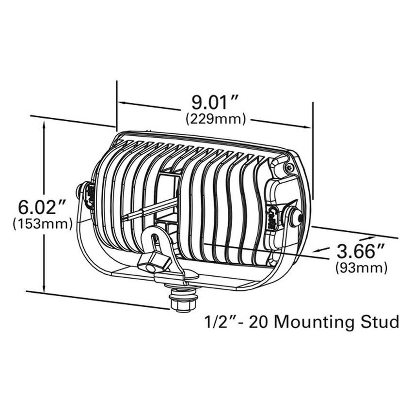 GROTE LIGHTING 63E41 Trilliant® LED Work Light, w/ Reflector, Flood, Hardwired, 12-24V