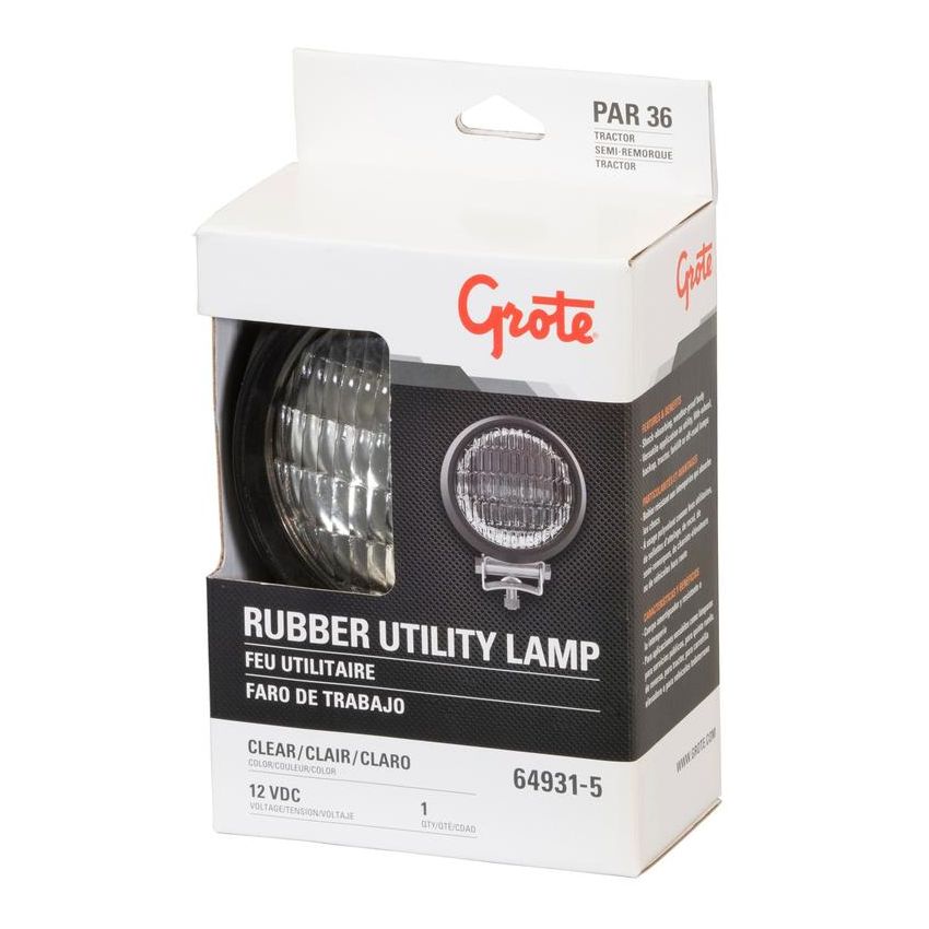 GROTE LIGHTING 64931-5 Par 36 Utility Lights, Rubber Tractor
