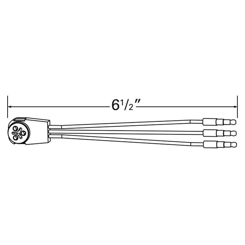 GROTE LIGHTING 66816 Stop Tail Turn Three-Wire 90º Plug-In Pigtails for Male Pin Lights, 6