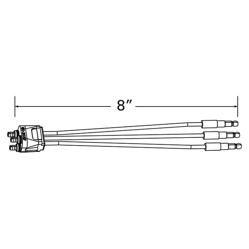 GROTE LIGHTING 66825 Stop Tail Turn Three-Wire Plug-In Pigtails for Female Pin Lights, 8