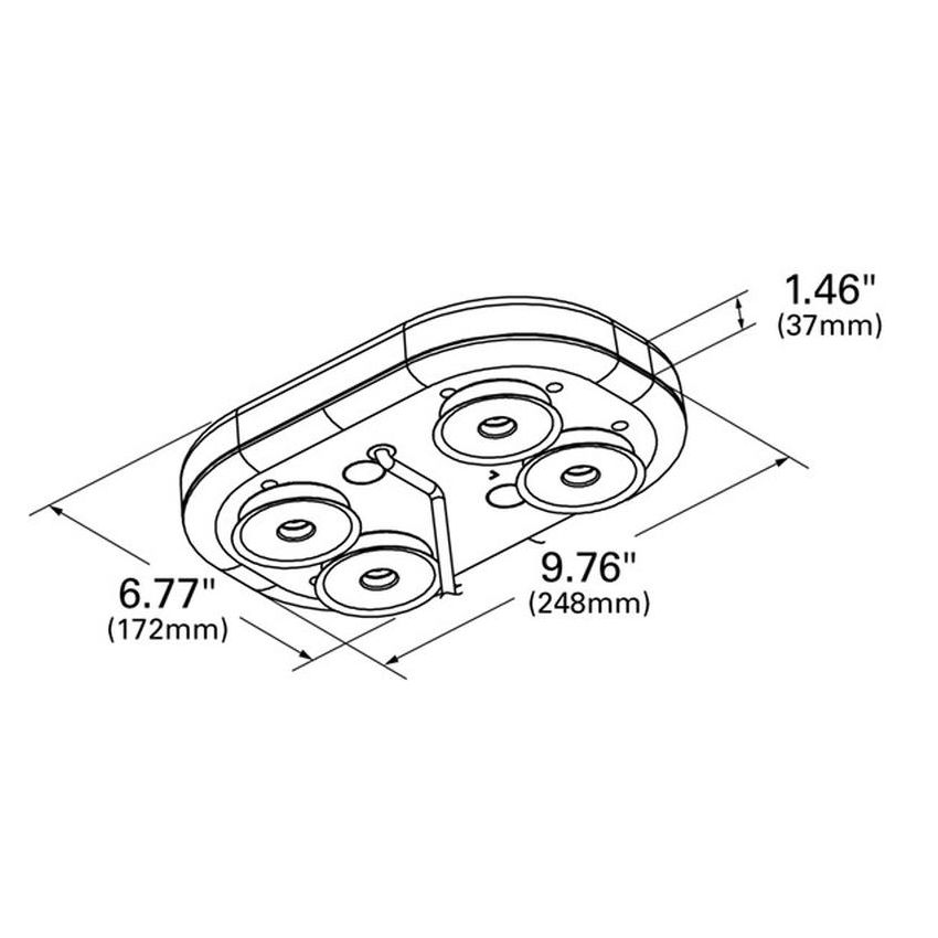 GROTE LIGHTING 77803 Class I Compact LED Light Bars, Magnetic Mount, Amber, 12V/24V