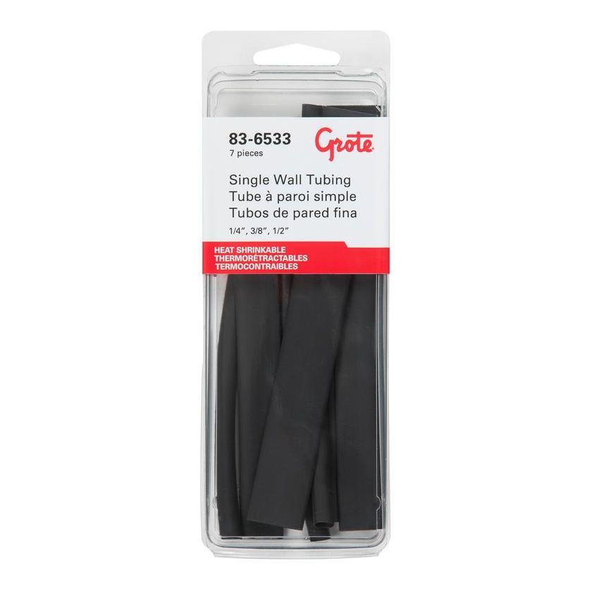 GROTE LIGHTING 83-6533 Dual & Single Wall Tubing Kits, Single Wall, Black