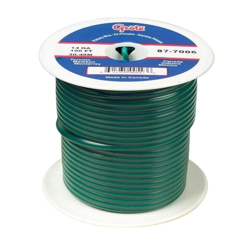 GROTE LIGHTING 89-7006 (GPT) General Purpose Thermo Plastic Wire, Length 25' Green