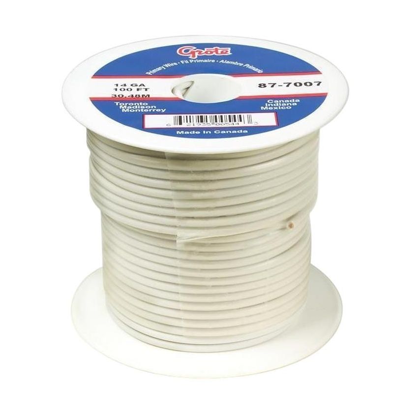 GROTE LIGHTING 89-8007 (GPT) General Purpose Thermo Plastic Wire, Length 25' White