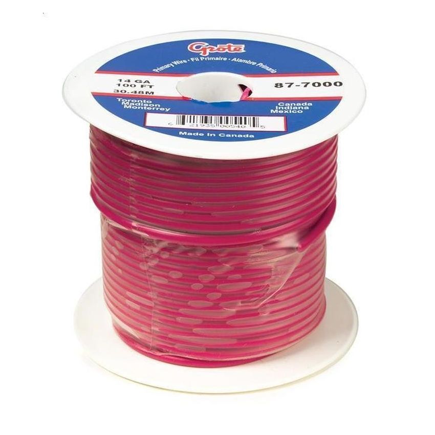 GROTE LIGHTING 89-9000 (GPT) General Purpose Thermo Plastic Wire, Length 25' Red