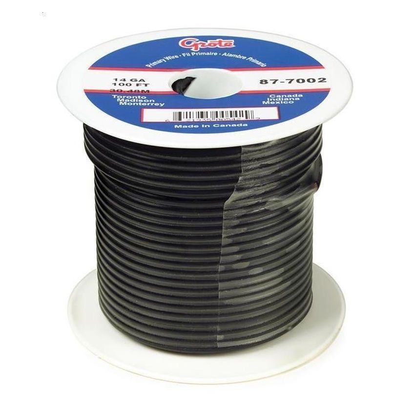 GROTE LIGHTING 89-9002 (GPT) General Purpose Thermo Plastic Wire, Length 25' Black