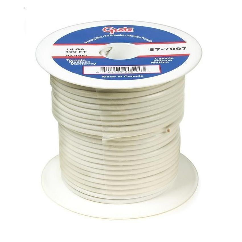 GROTE LIGHTING 89-9007 (GPT) General Purpose Thermo Plastic Wire, Length 25' White