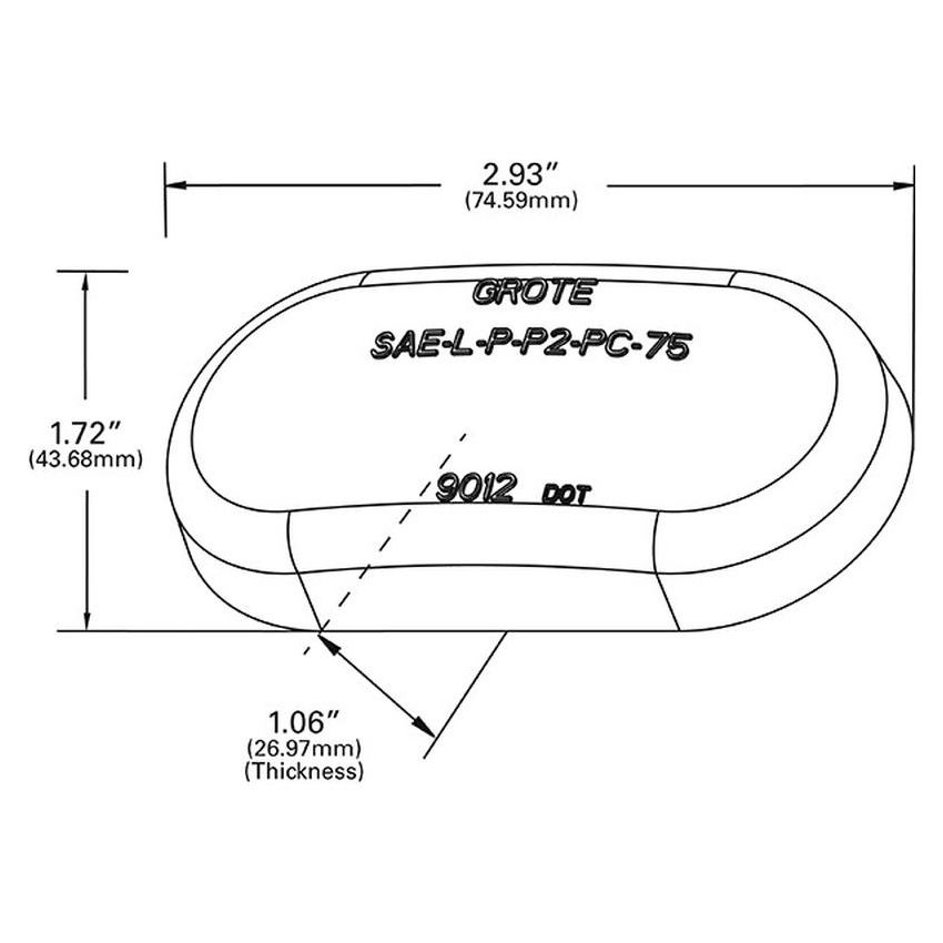 GROTE LIGHTING 90123 Clearance Marker Replacement Lenses, Single-Bulb Oval Lens, Amber