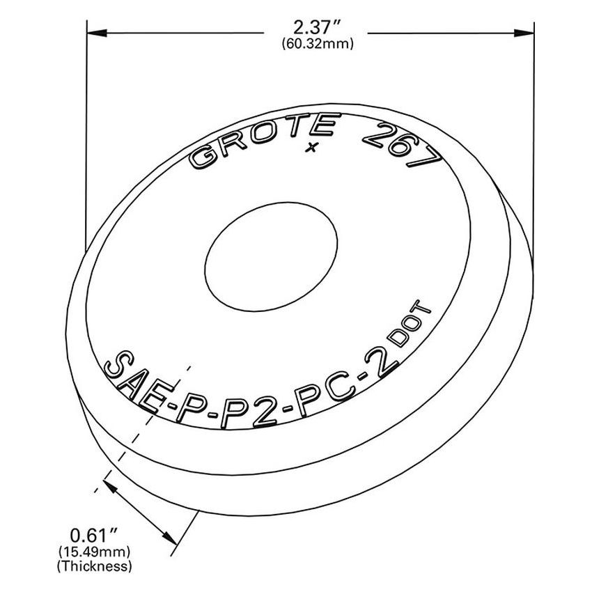 GROTE LIGHTING 90162 Clearance Marker Replacement Lenses, 2½