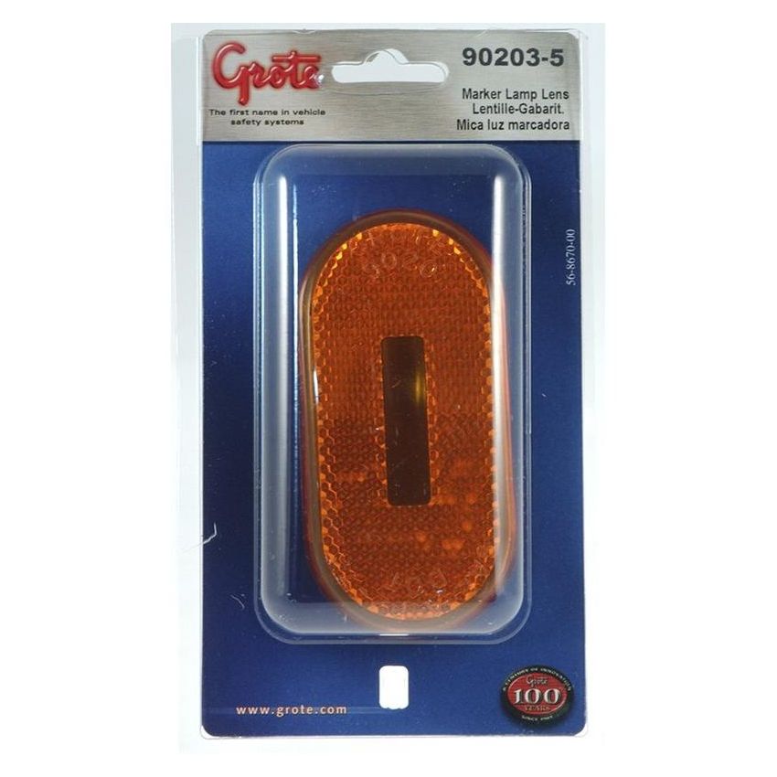 GROTE LIGHTING 90203-5 REPLACEMENT LENS,YEL,FOR 45933,RETAIL PK