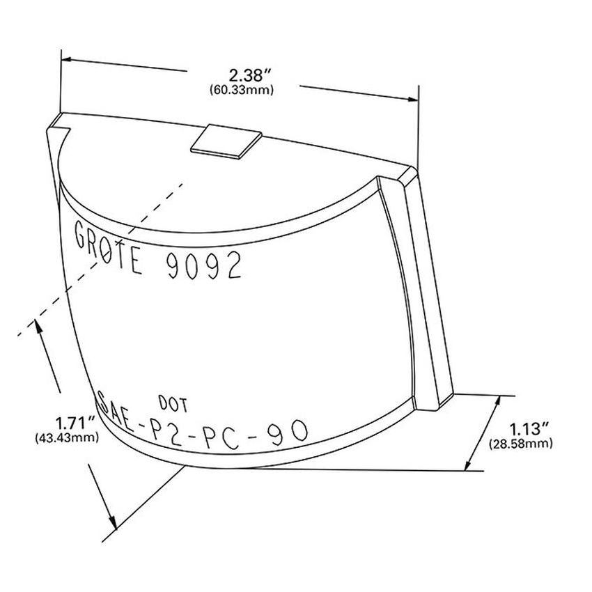GROTE LIGHTING 90923 REPLACEMENT LENS, YELLOW, FOR 46283