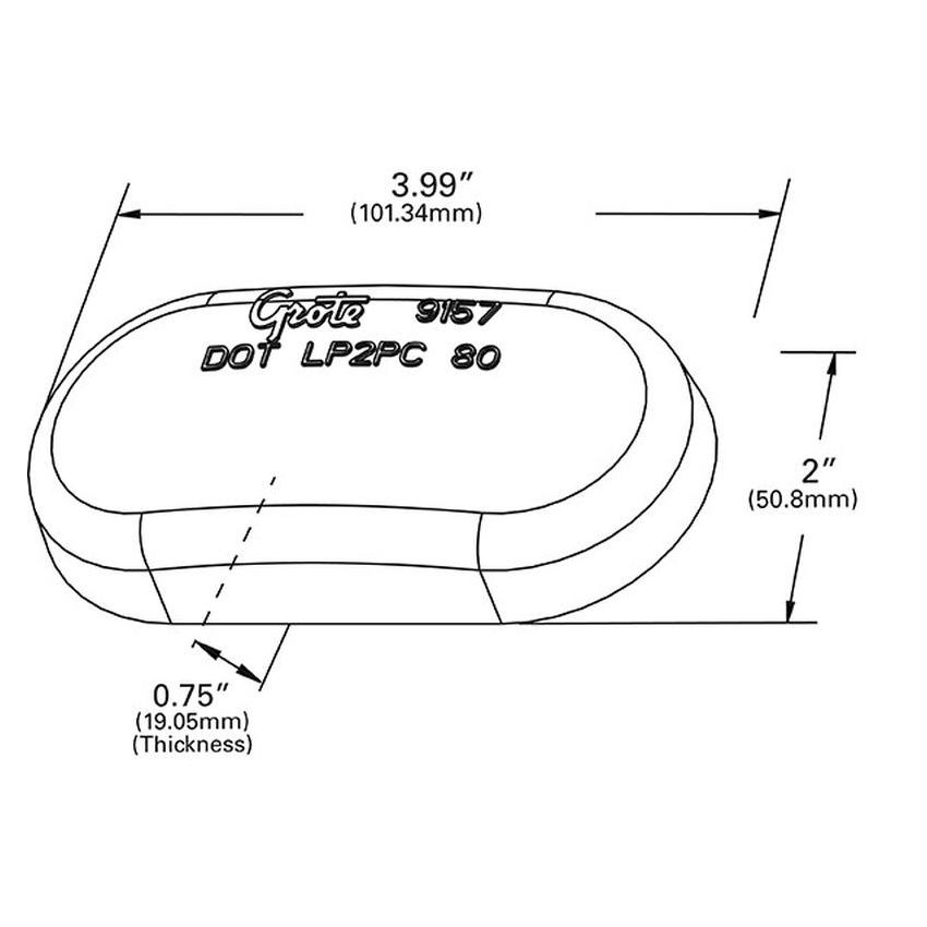 GROTE LIGHTING 91573 Clearance Marker Replacement Lenses, Two-Bulb No-Splice Lens, Amber