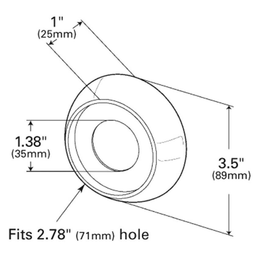 GROTE LIGHTING 91880 45º Angled Beveled-Edge Mounting Grommets, Open Grommet