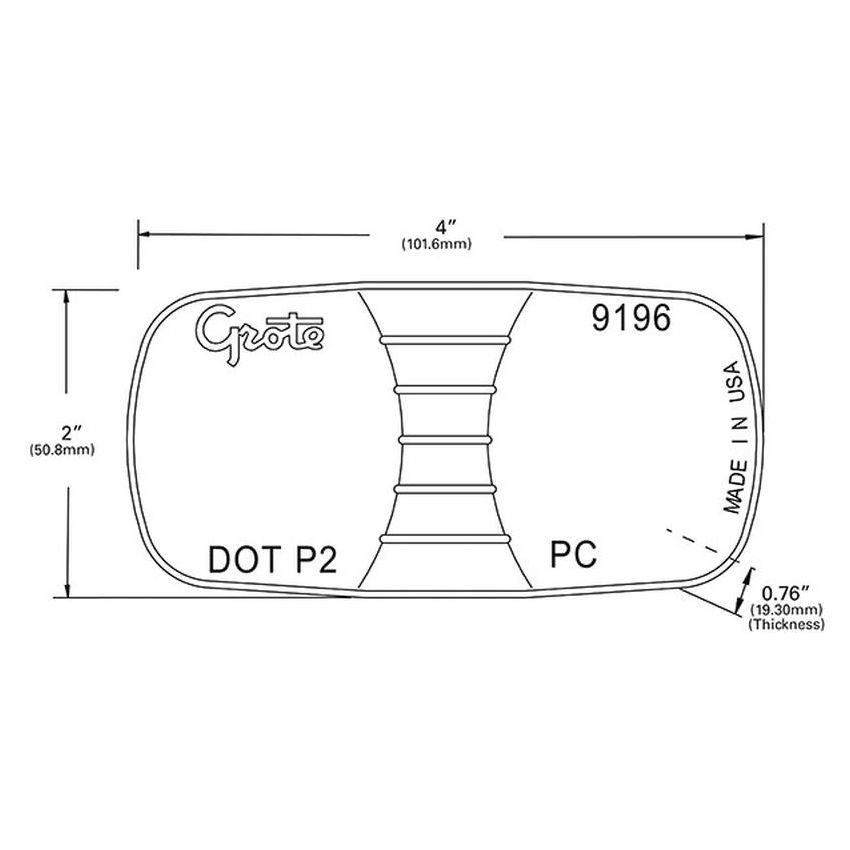 GROTE LIGHTING 91962 Clearance Marker Replacement Lenses, Two-Bulb Square, Red