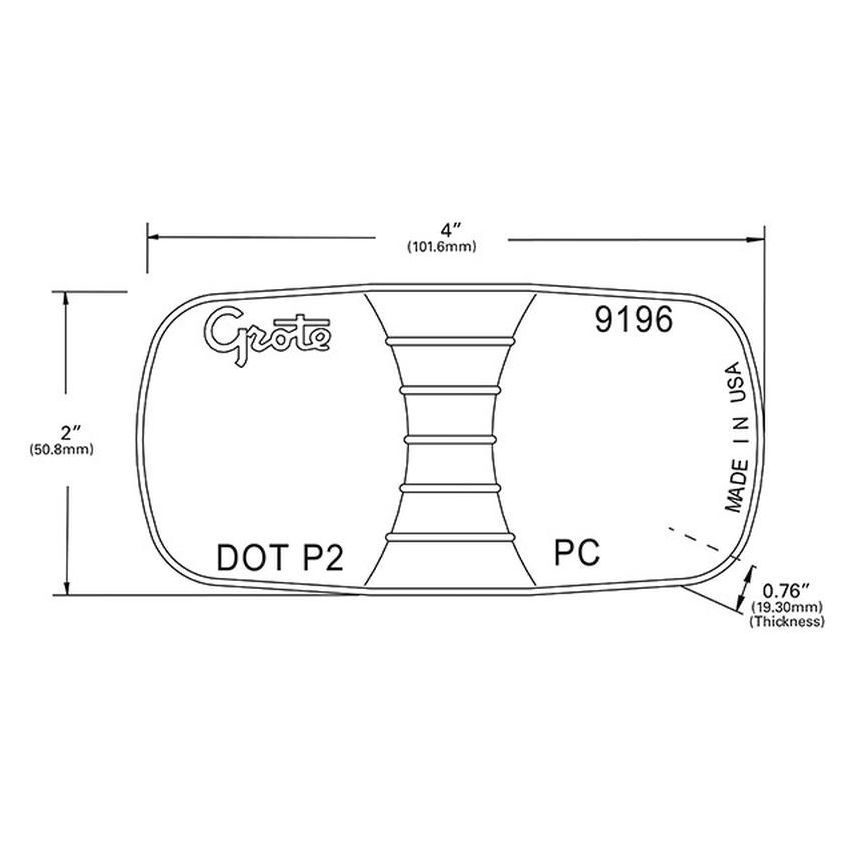 GROTE LIGHTING 91963 Clearance Marker Replacement Lenses, Two-Bulb Square Lens, Amber