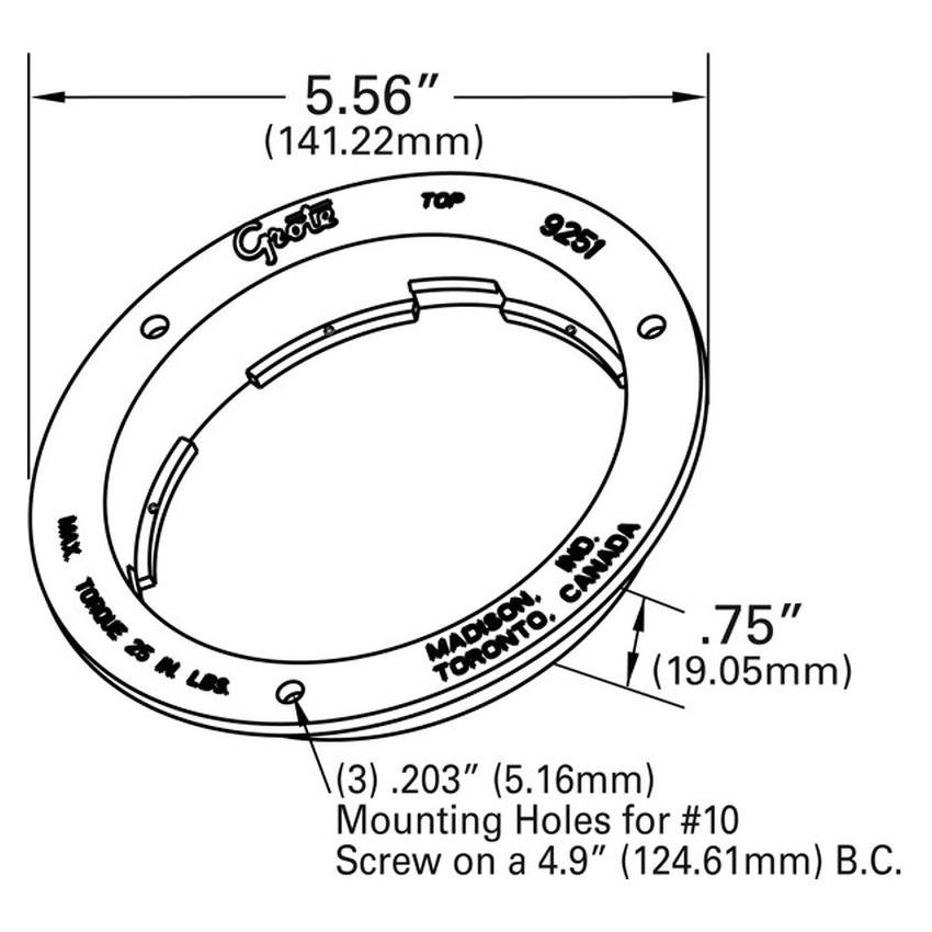 GROTE LIGHTING 92511 Theft-Resistant Flange For 4
