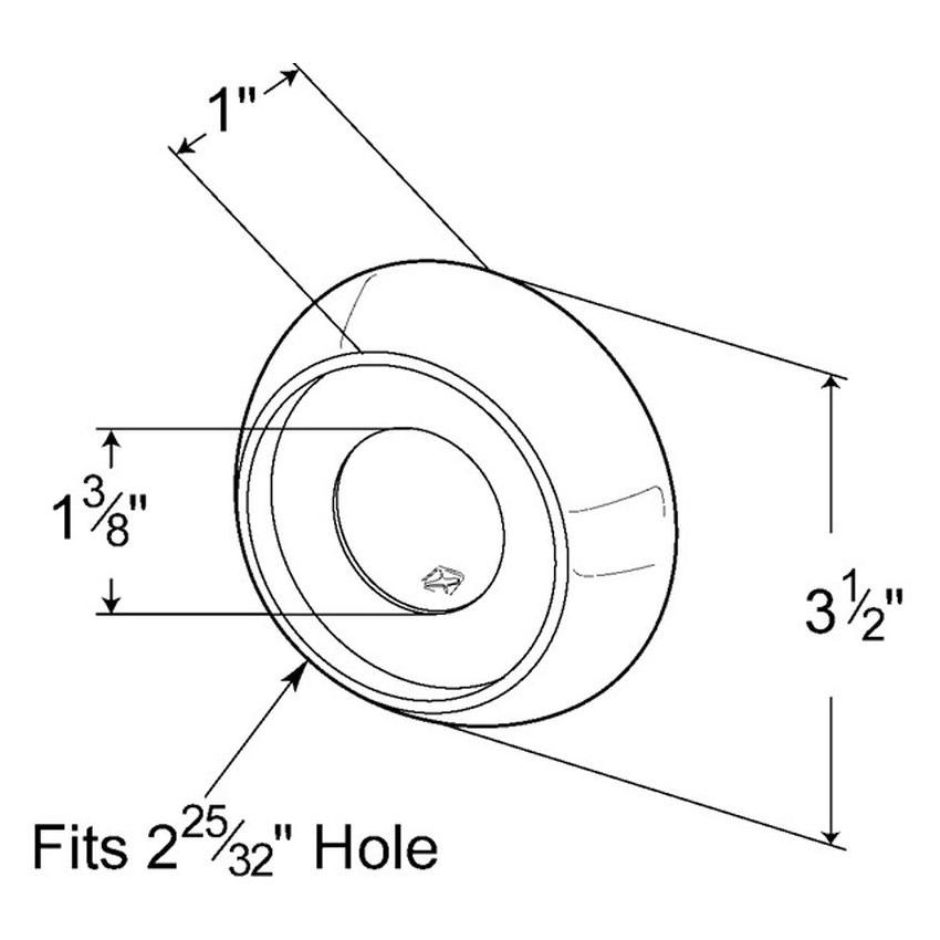 GROTE LIGHTING 92920 45º Angled Beveled-Edge Mounting Grommets, Closed Back Grommet