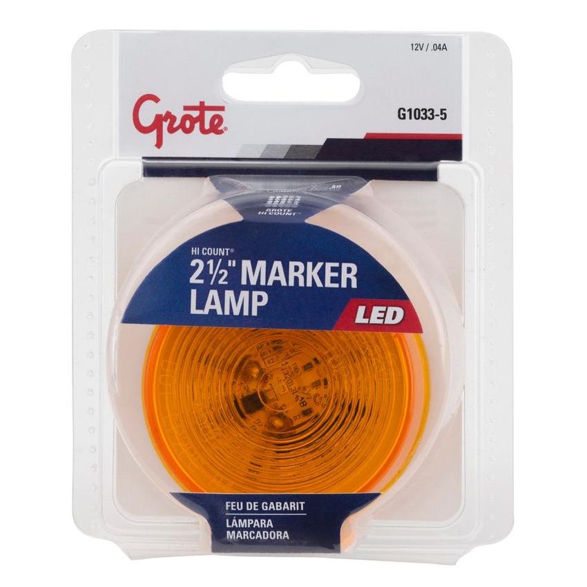 GROTE LIGHTING G1033-5 CLR/MKR,2.5