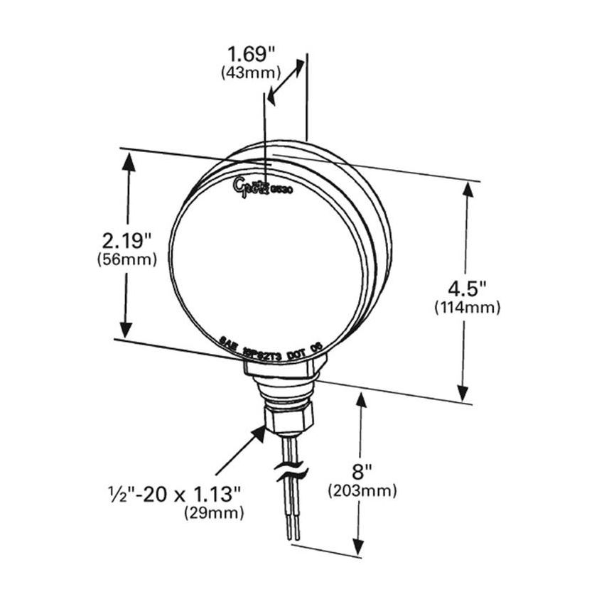 GROTE LIGHTING G5300 STT LAMP,RED/YEL,HICOUNT™LED,4