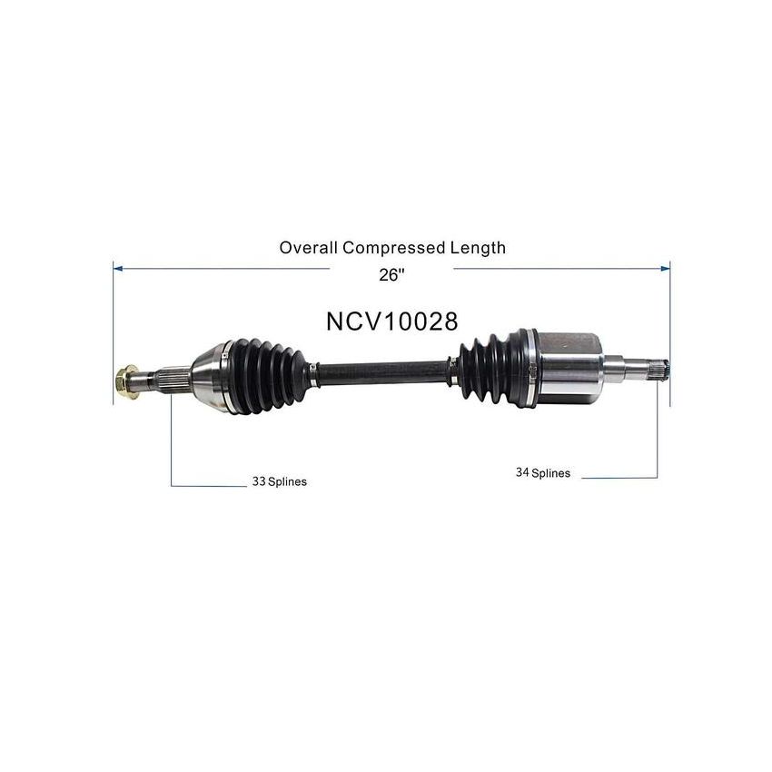 GSP NCV10028 Buick, Pontiac (3.8) CV Axle Assembly  - Front Right