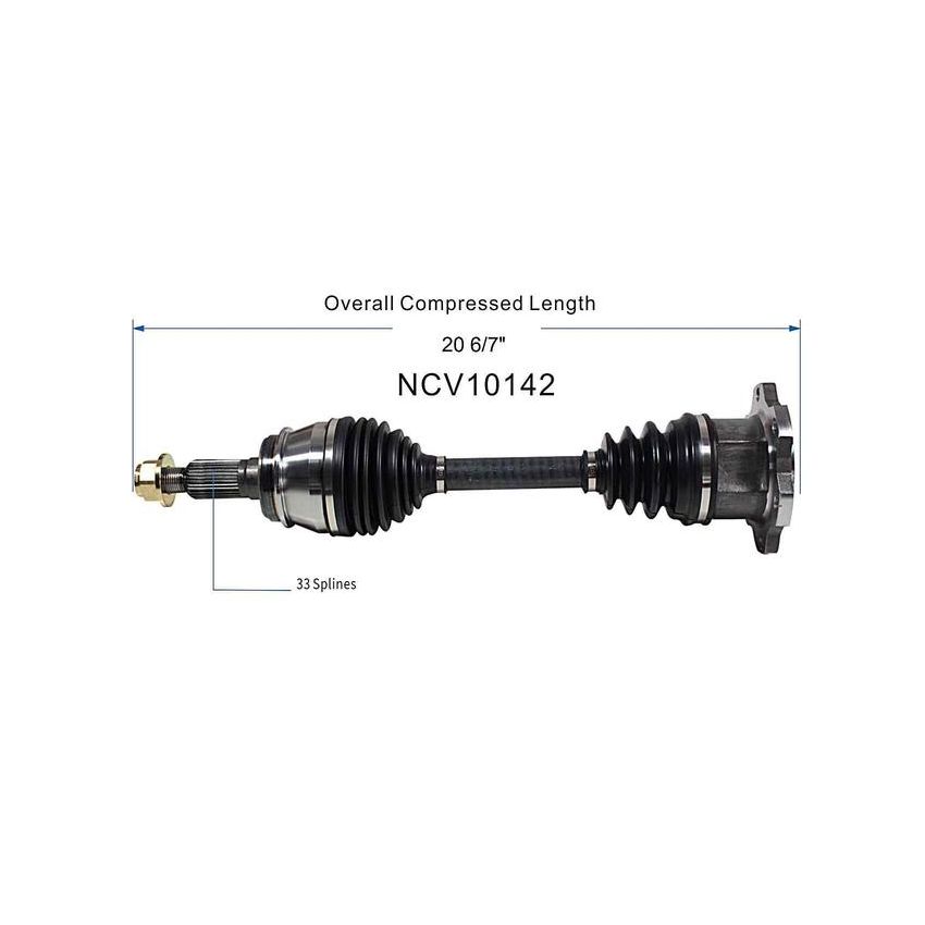 GSP NCV10142 Cadillac, Chevrolet, GMC (4WD) CV Axle Assembly - Front