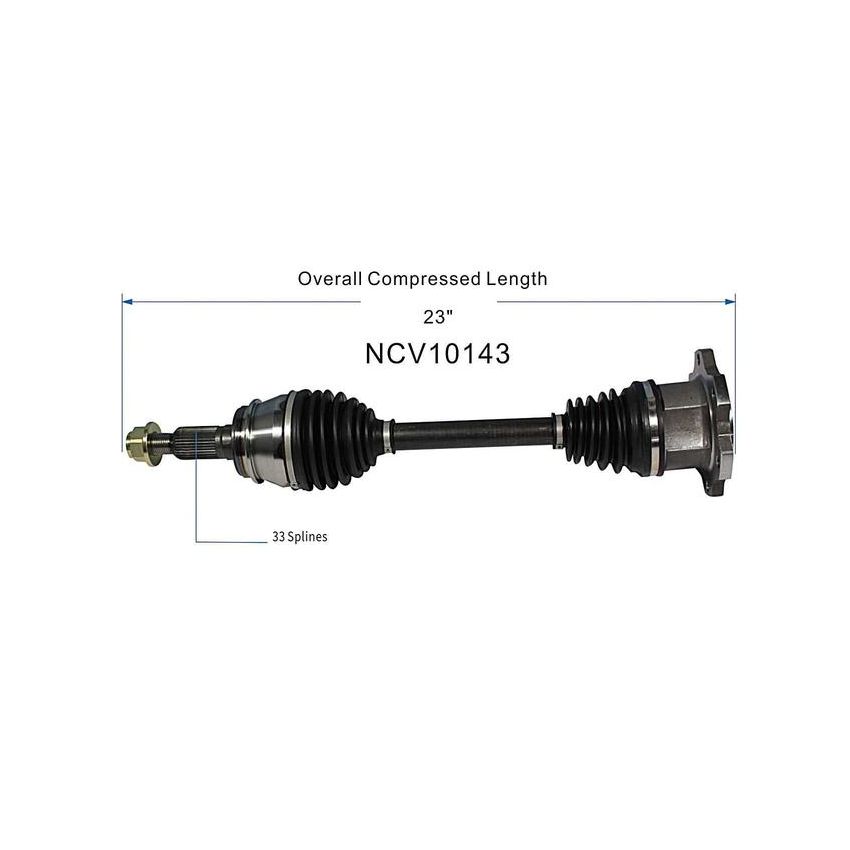 GSP NCV10143 Cadillac, Chevrolet, GMC CV Axle Assembly  - Front