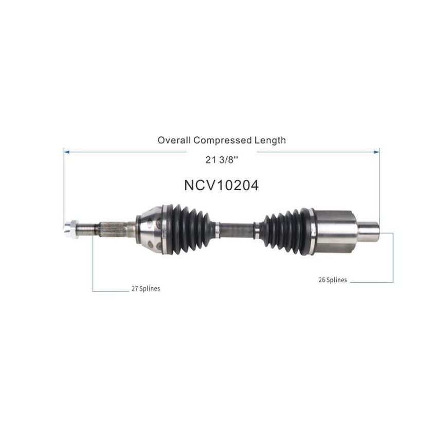 GSP NCV10204 Chevrolet, GMC, Oldsmobile (2.2, 4.3) CV Axle Assembly  - Front Right