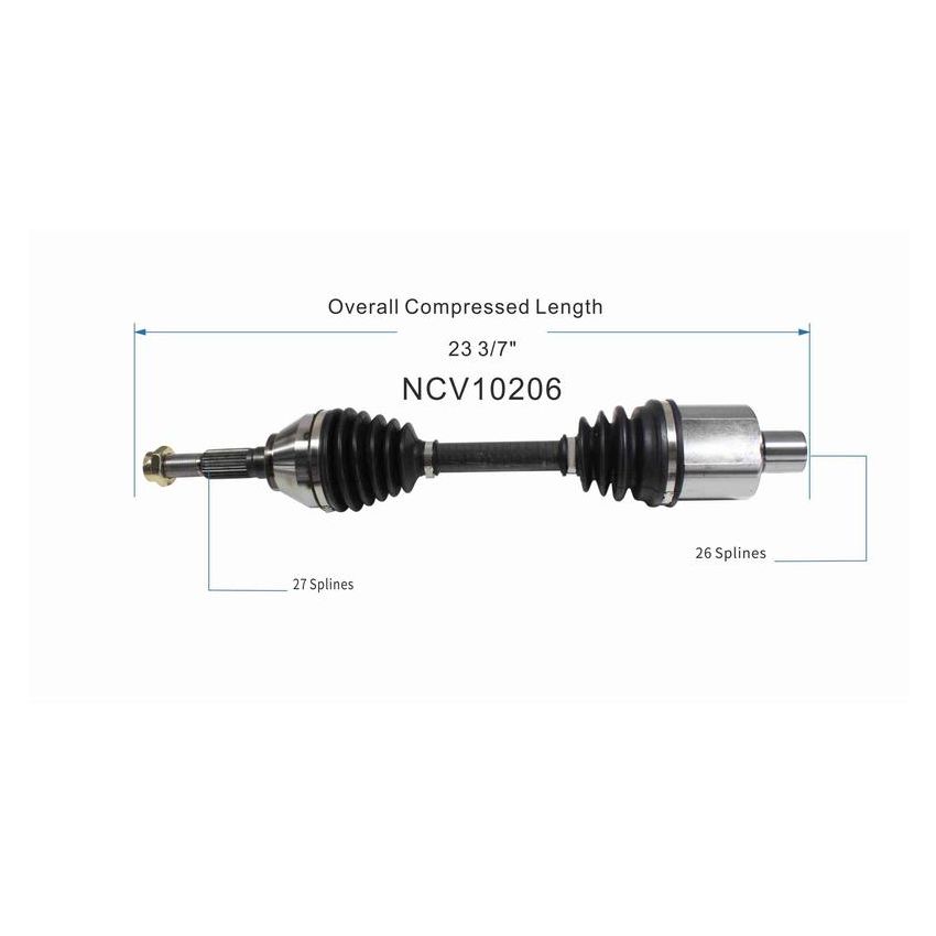GSP NCV10206 Chevrolet, GMC (2.2, 4.3) CV Axle Assembly  - Front Right