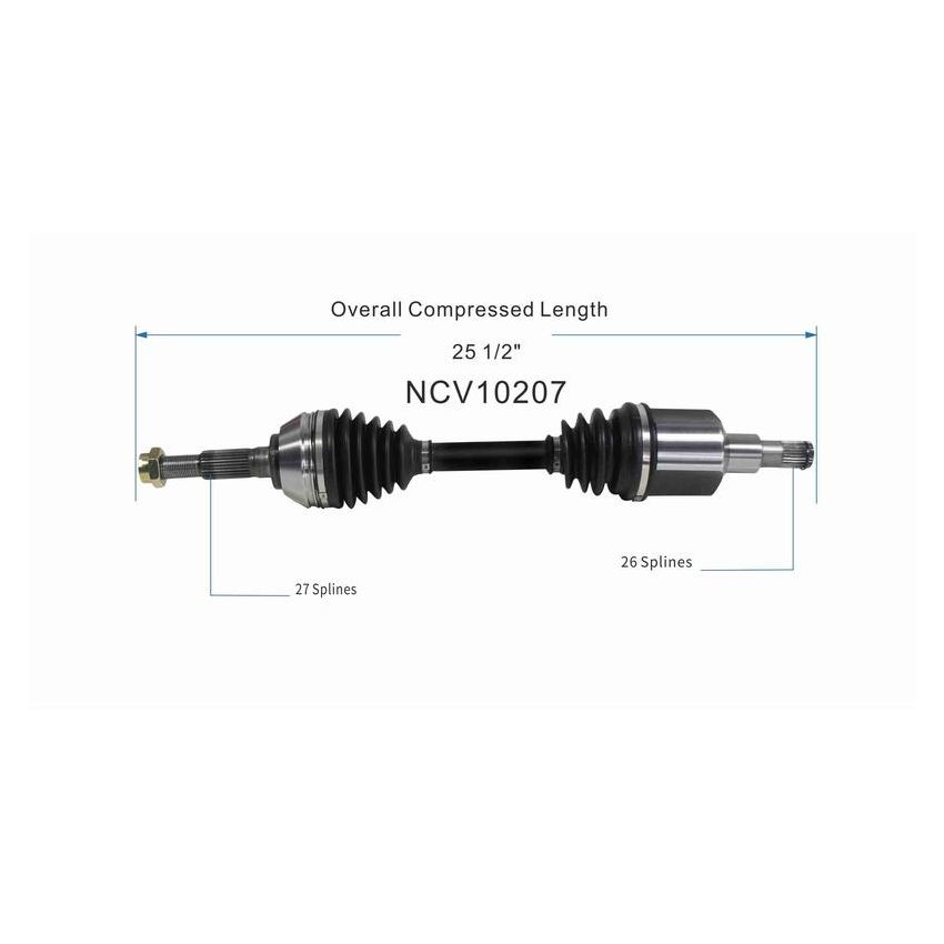 GSP NCV10207 Chevrolet, GMC (2.2, 4.3) CV Axle Assembly  - Front Left