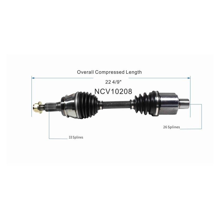 GSP NCV10208 Chevrolet, GMC CV Axle Assembly  - Front