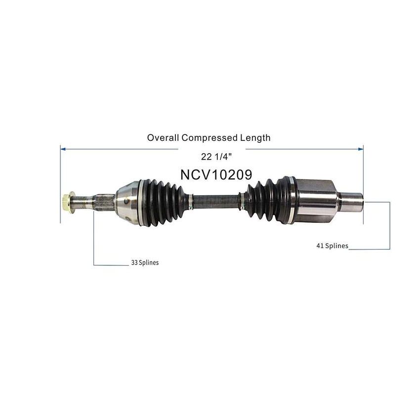 GSP NCV10209 Buick, Cadillac, Oldsmobile, Pontiac... (4.6) CV Axle Assembly  - Front