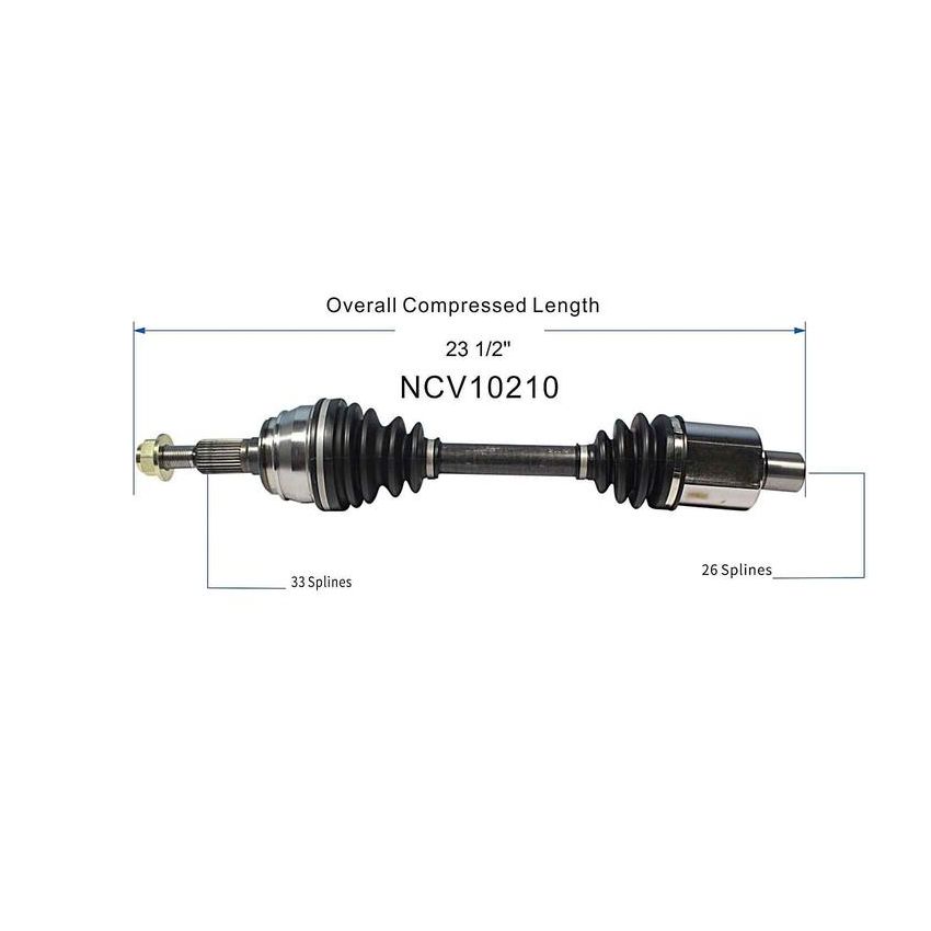 GSP NCV10210 Chevrolet, GMC CV Axle Assembly  - Front