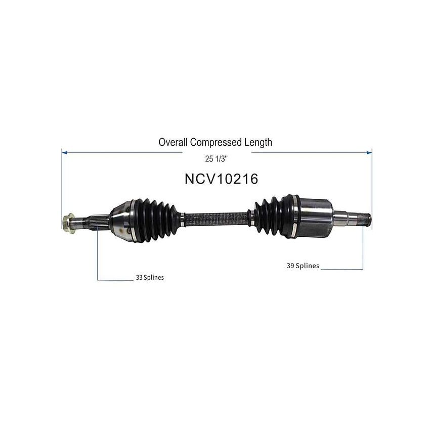GSP NCV10216 Buick, Pontiac CV Axle Assembly  - Front Right