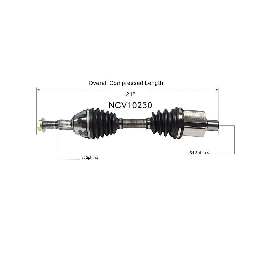 GSP NCV10230 Chevrolet, Oldsmobile, Pontiac (AWD) CV Axle Assembly  - Front Right